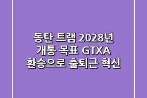 동탄 트램 2028년 개통 목표! GTX-A 환승으로 출퇴근 혁신!