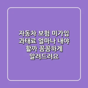 자동차 보험 미가입 과태료, 얼마나 내야 할까? 꼼꼼하게 알려드려요!