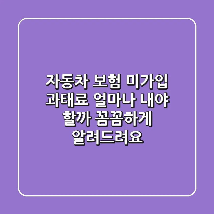 자동차 보험 미가입 과태료, 얼마나 내야 할까? 꼼꼼하게 알려드려요!
