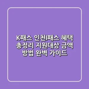 K패스 인천I-패스 혜택 총정리! 지원대상, 금액, 방법 완벽 가이드