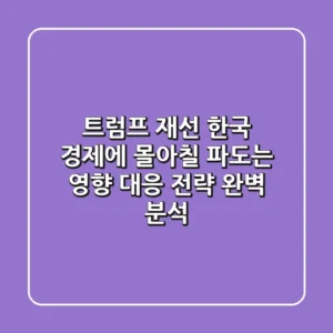 트럼프 재선, 한국 경제에 몰아칠 파도는? 영향 & 대응 전략 완벽 분석