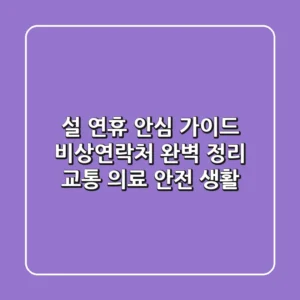 설 연휴 안심 가이드: 비상연락처 완벽 정리! (교통, 의료, 안전, 생활)