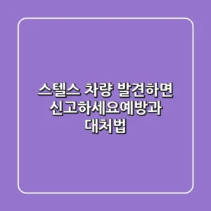 "스텔스 차량 발견하면 신고하세요!"—예방과 대처법