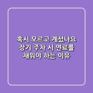 혹시 모르고 계셨나요? 장기 주차 시 연료를 채워야 하는 이유!