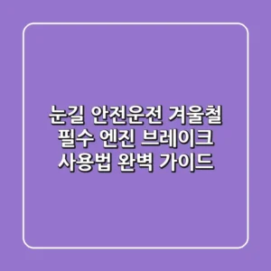 눈길 안전운전: 겨울철 필수! 엔진 브레이크 사용법 완벽 가이드