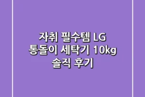 자취 필수템! LG 통돌이 세탁기 10kg 솔직 후기
