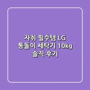 자취 필수템! LG 통돌이 세탁기 10kg 솔직 후기
