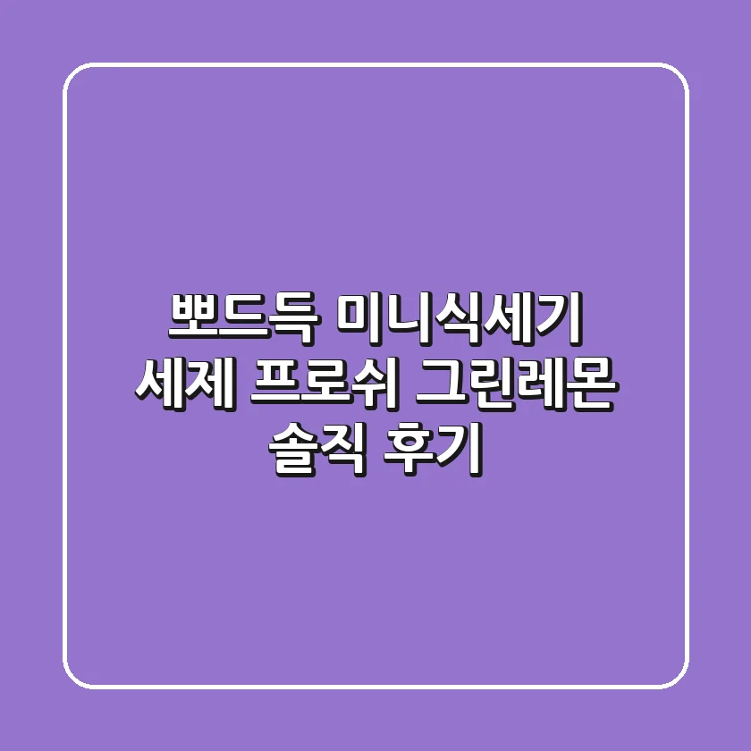 뽀드득 미니식세기 세제, 프로쉬 그린레몬 솔직 후기!