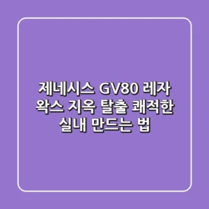 제네시스 GV80 레자 왁스 지옥 탈출! 쾌적한 실내 만드는 법