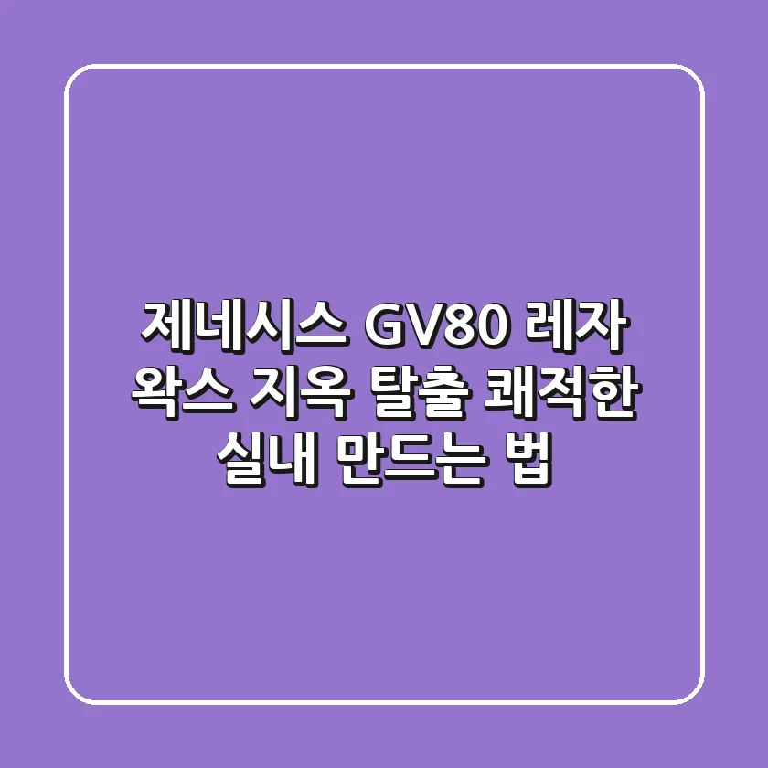 제네시스 GV80 레자 왁스 지옥 탈출! 쾌적한 실내 만드는 법
