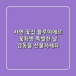 서면 꽃집 플루미에르 꽃화병: 특별한 날, 감동을 선물하세요!