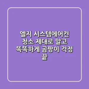 엘지 시스템에어컨 청소, 제대로 알고 똑똑하게! 곰팡이 걱정 끝