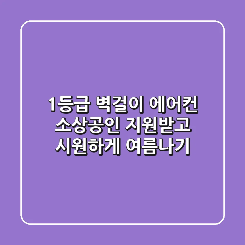 1등급 벽걸이 에어컨, 소상공인 지원받고 시원하게 여름나기!