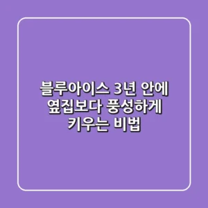 블루아이스: 3년 안에 옆집보다 풍성하게 키우는 비법