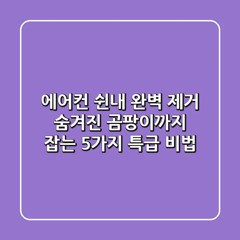 에어컨 쉰내, 완벽 제거! 숨겨진 곰팡이까지 잡는 5가지 특급 비법
