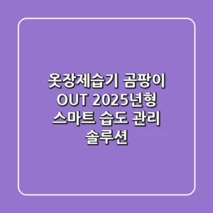 옷장제습기, 곰팡이 OUT! 2025년형 스마트 습도 관리 솔루션
