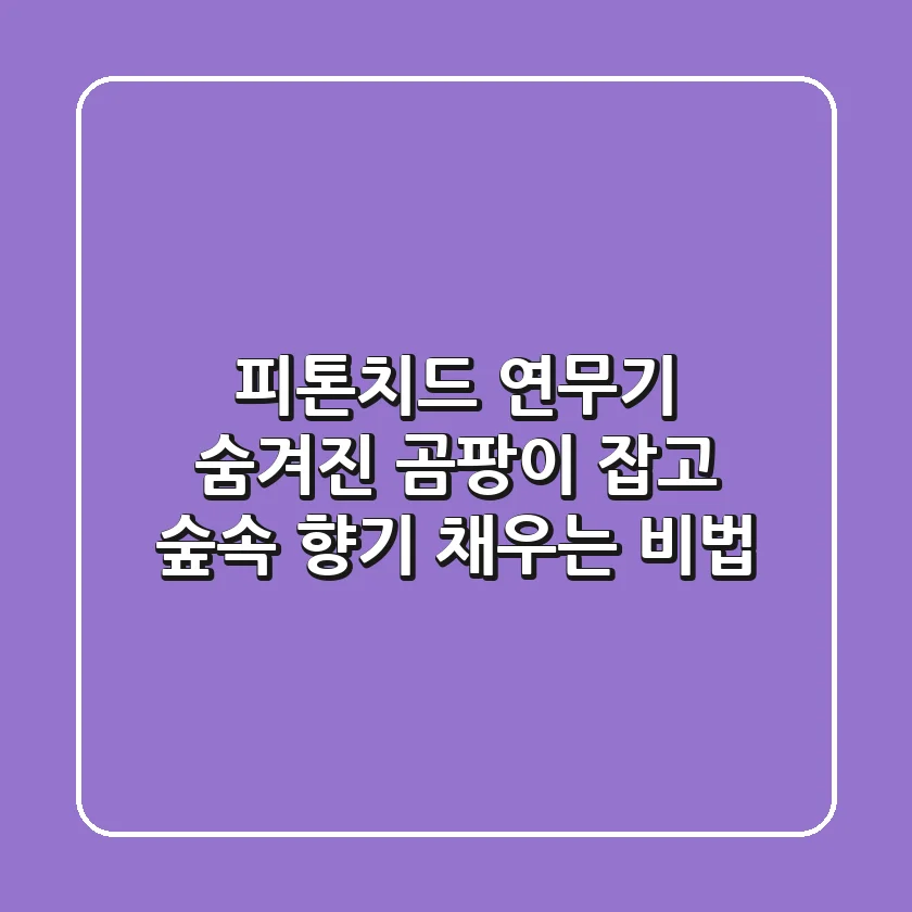 피톤치드 연무기: 숨겨진 곰팡이 잡고 숲속 향기 채우는 비법