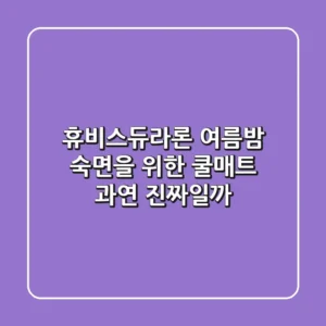휴비스듀라론: 여름밤 숙면을 위한 쿨매트, 과연 진짜일까?
