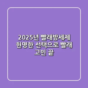 2025년 빨래방세제, 현명한 선택으로 빨래 고민 끝!
