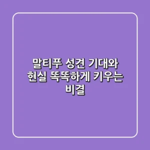 말티푸 성견: 기대와 현실, 똑똑하게 키우는 비결 🐾