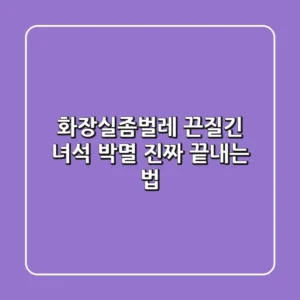 화장실좀벌레, 끈질긴 녀석 박멸! 진짜 끝내는 법