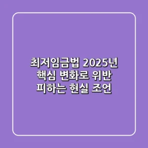 최저임금법, 2025년 핵심 변화로 위반 피하는 현실 조언
