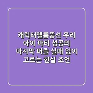 캐릭터헬륨풍선, 우리 아이 파티 성공의 마지막 퍼즐! 실패 없이 고르는 현실 조언