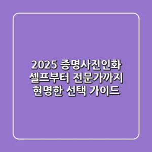 2025 증명사진인화: 셀프부터 전문가까지 현명한 선택 가이드
