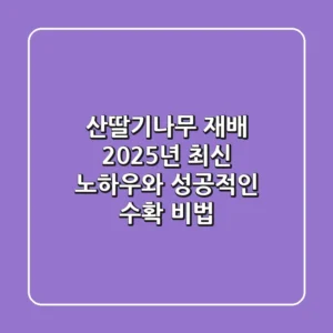 산딸기나무 재배: 2025년 최신 노하우와 성공적인 수확 비법