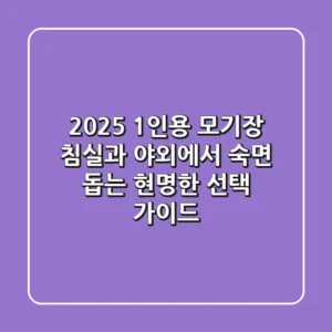 2025 1인용 모기장, 침실과 야외에서 숙면 돕는 현명한 선택 가이드