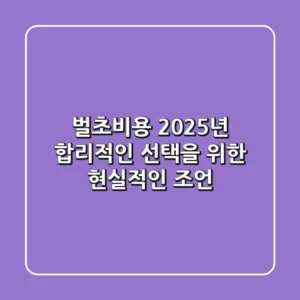 벌초비용, 2025년 합리적인 선택을 위한 현실적인 조언