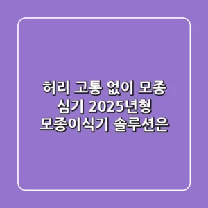 허리 고통 없이 모종 심기, 2025년형 모종이식기 솔루션은?