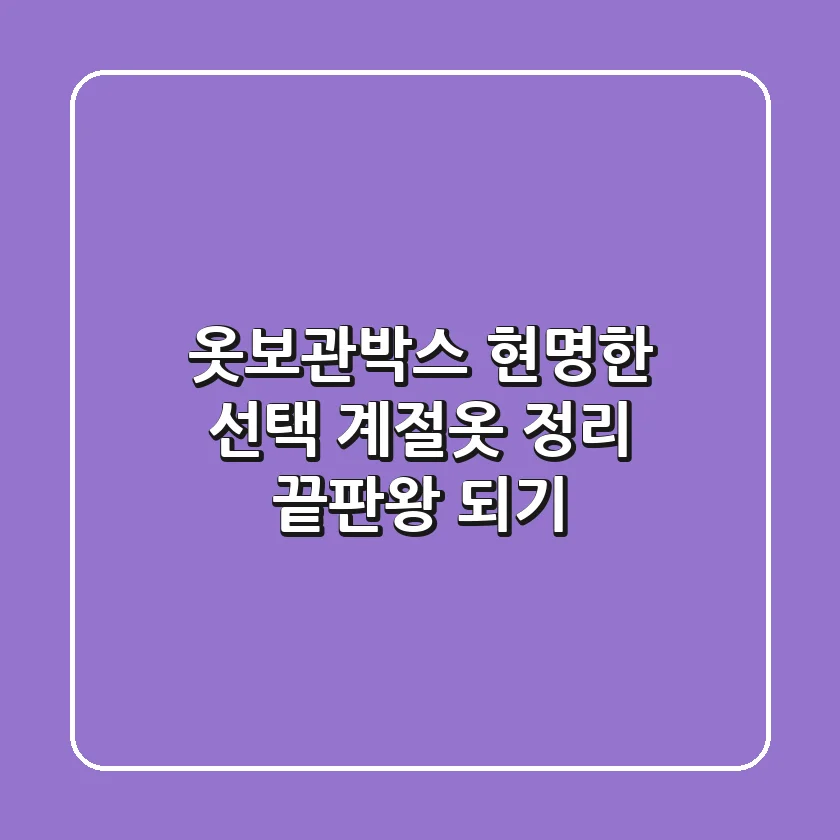 옷보관박스 현명한 선택: 계절옷 정리 끝판왕 되기