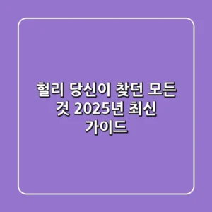 헐리, 당신이 찾던 모든 것! 2025년 최신 가이드