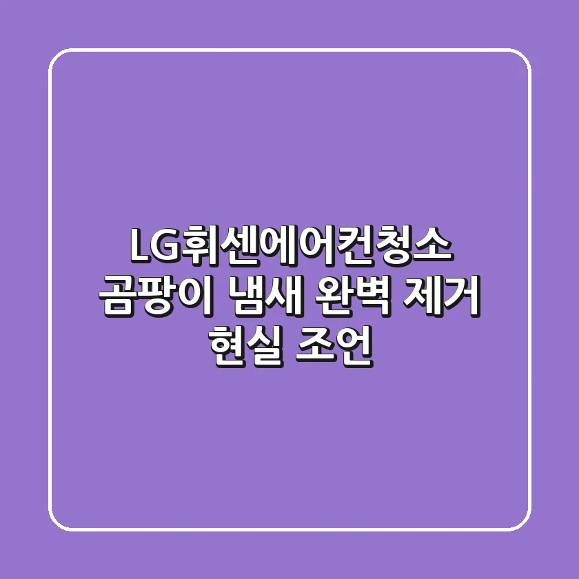 LG휘센에어컨청소, 곰팡이 냄새 완벽 제거 현실 조언