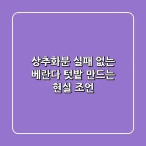 상추화분, 실패 없는 베란다 텃밭 만드는 현실 조언