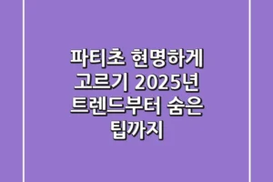 파티초 현명하게 고르기: 2025년 트렌드부터 숨은 팁까지