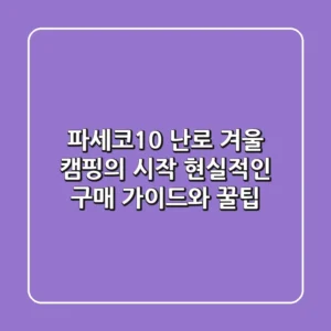 파세코10 난로, 겨울 캠핑의 시작? 현실적인 구매 가이드와 꿀팁