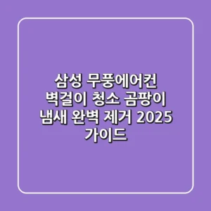 삼성 무풍에어컨 벽걸이 청소: 곰팡이, 냄새 완벽 제거 2025 가이드