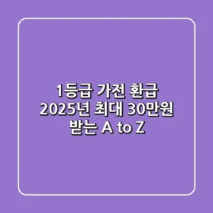 1등급 가전 환급, 2025년 최대 30만원 받는 A to Z