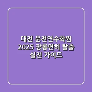 대전 운전연수학원, 2025 장롱면허 탈출 실전 가이드