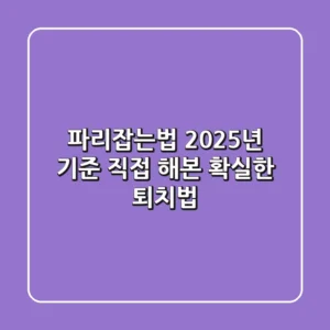 파리잡는법? 2025년 기준, 직접 해본 확실한 퇴치법!