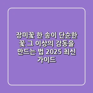 장미꽃 한 송이, 단순한 꽃 그 이상의 감동을 만드는 법 (2025 최신 가이드)