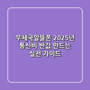 우체국알뜰폰, 2025년 통신비 반값 만드는 실전 가이드