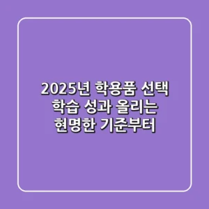 2025년, 학용품 선택? 학습 성과 올리는 현명한 기준부터!