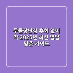 두돌장난감, 후회 없이 딱! 2025년 최신 발달 맞춤 가이드