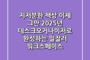 지저분한 책상, 이제 그만! 2025년 데스크오거나이저로 완성하는 ‘일잘러’ 워크스페이스