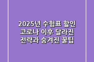 2025년 수험표 할인: 코로나 이후 달라진 전략과 숨겨진 꿀팁