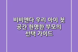 비비엔다: 우리 아이 첫 공간, 현명한 부모의 선택 가이드