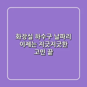 화장실 하수구 날파리, 이제는 지긋지긋한 고민 끝!